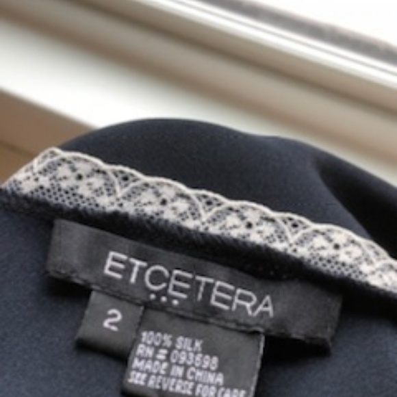 NWOT-  Navy Silk Cami by Etcetera - Picture 7 of 7